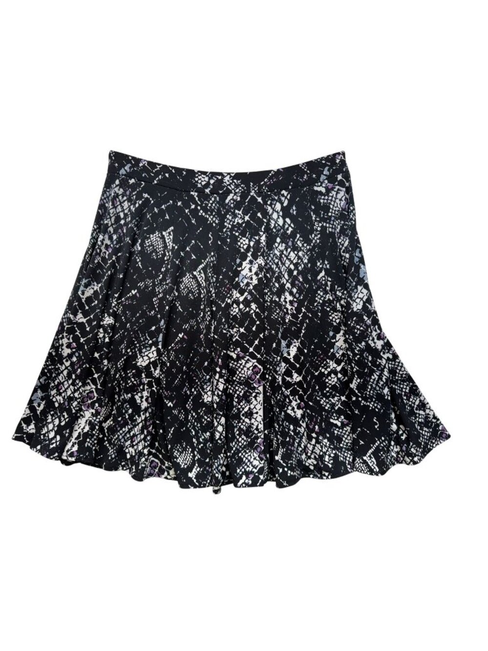 Chelsea & Theodore Abstract Flowy Print Skirt L Black & White